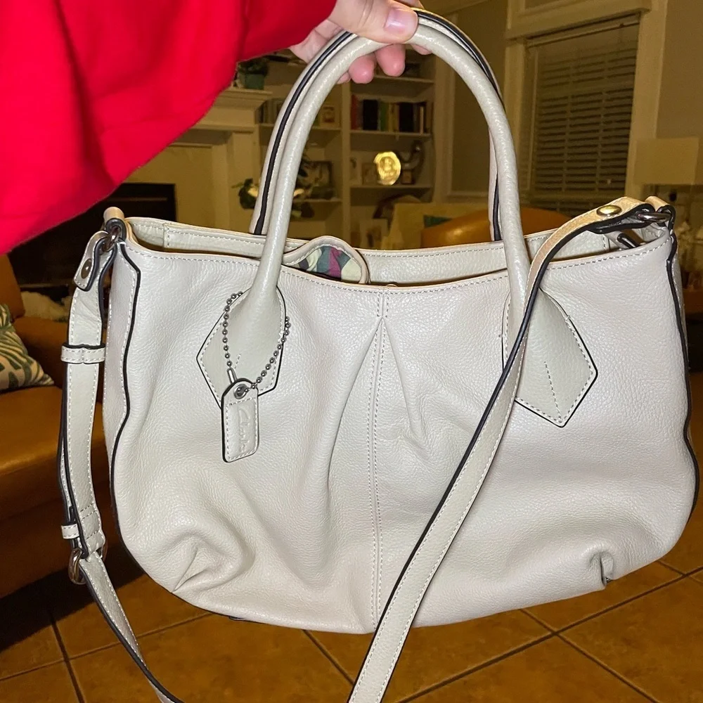 Clarks Beige Leather Tote Bag